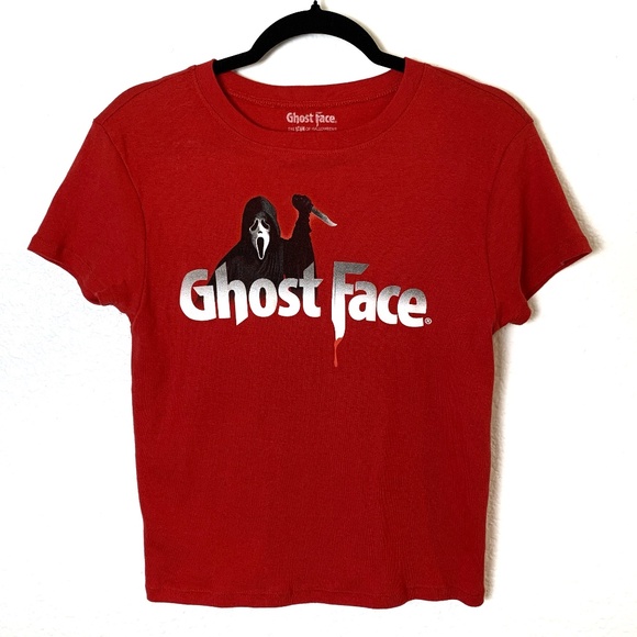 Bioworld Ghost Face Tee Shirt Womens Medium Red Scream Horror Movie Halloween - Picture 1 of 11